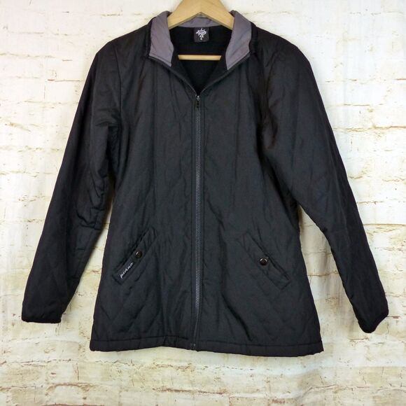 prAna Jacket Womens S Black Full Zip Fleece Line Lightweight Coat Gorpcore FLAW - Picture 3 of 15